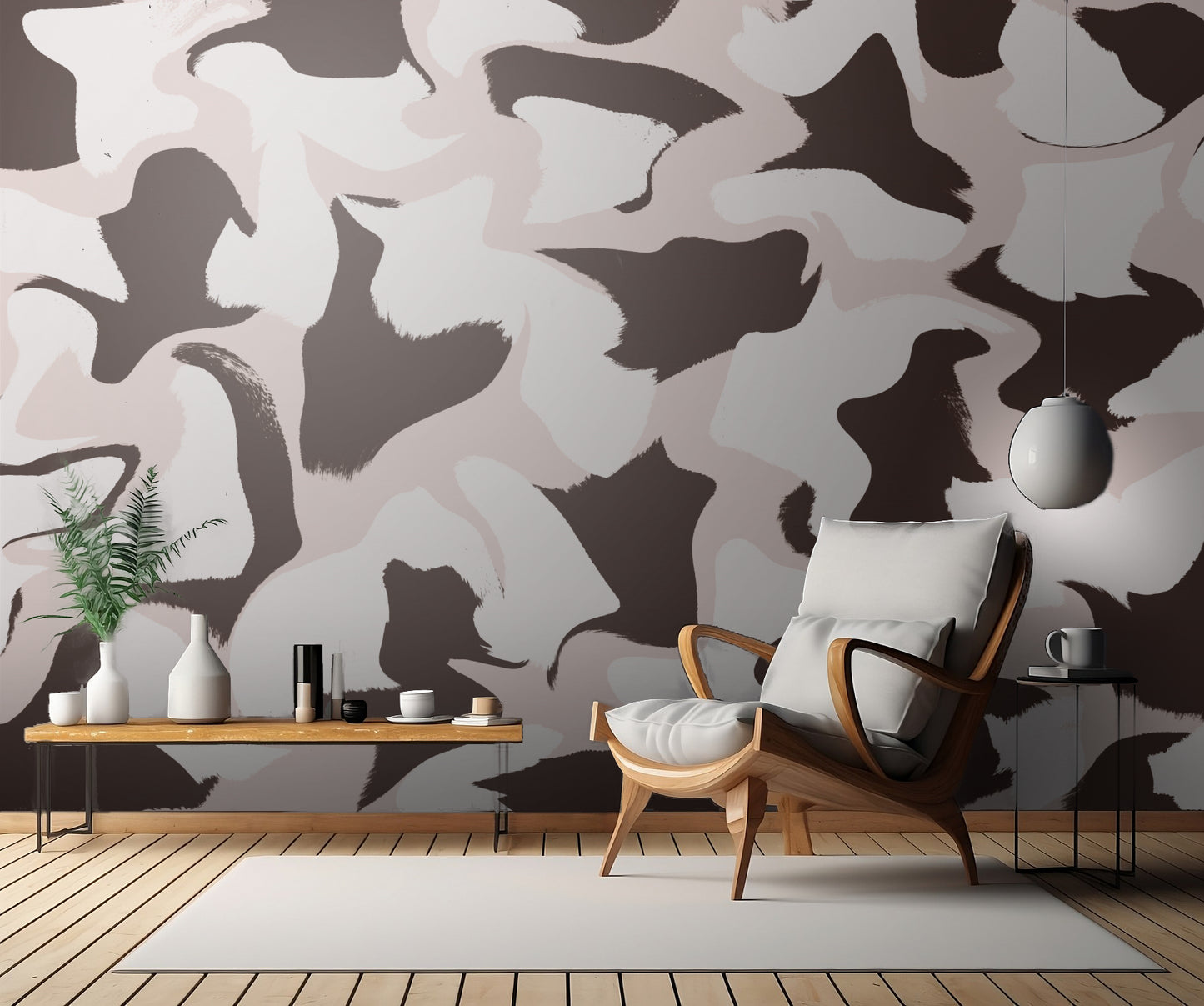 White And Brown Whipped Pattern fototapet