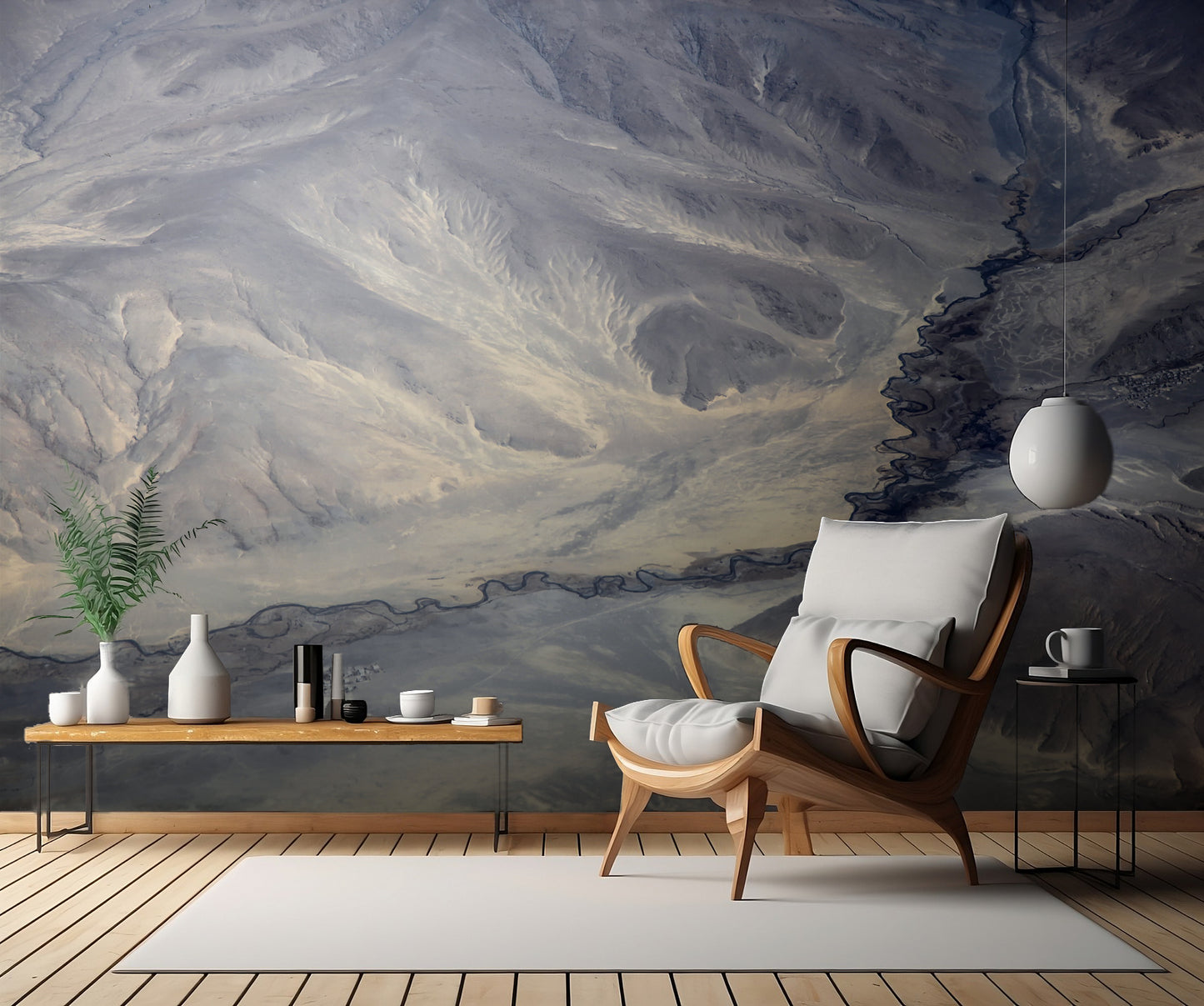 Aerial View of the River on Tibet Plateau fototapet