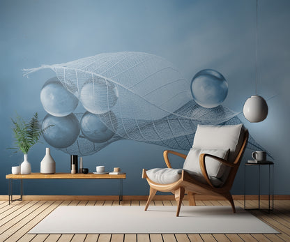 Dry leaf and Bubbles fototapet