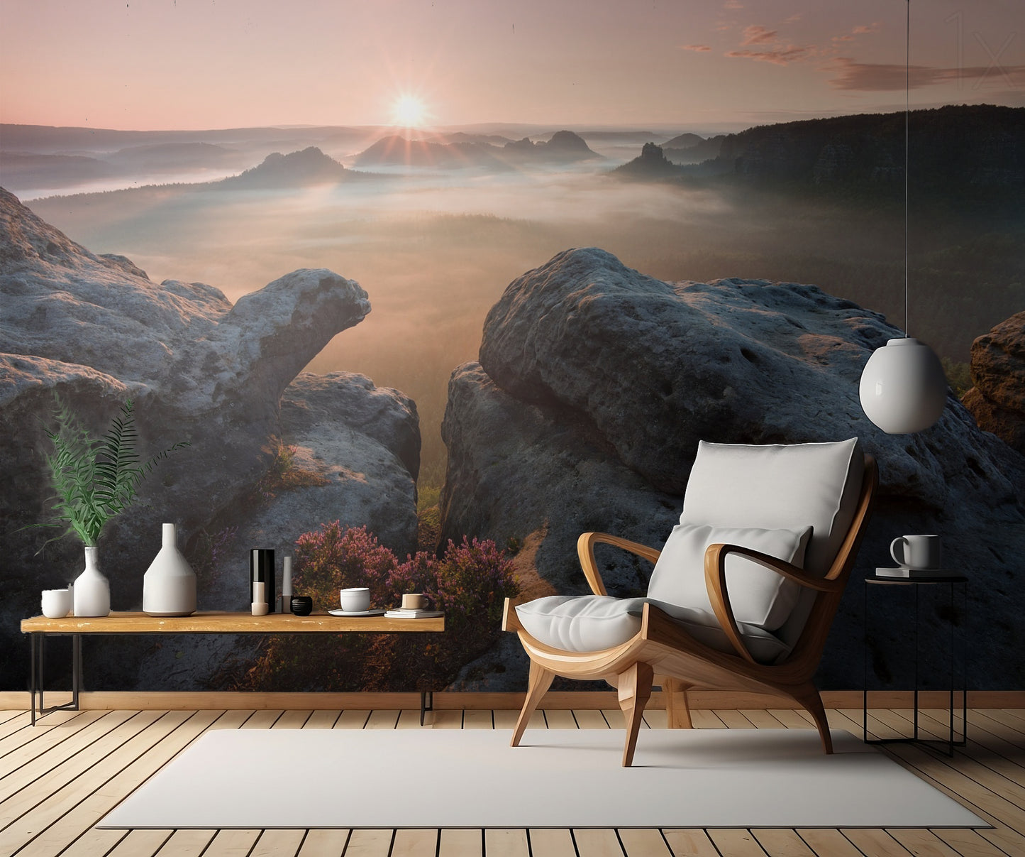 Sunrise on the rocks fototapet