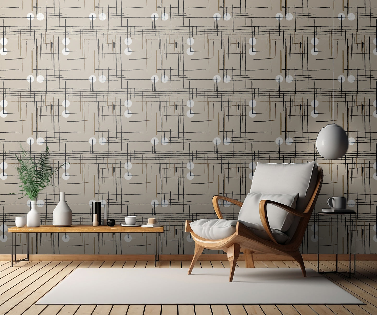 White Dots Pattern fototapet