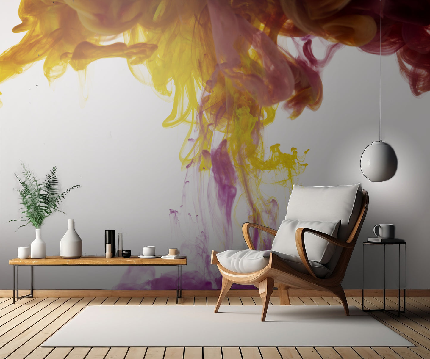 Acrylic colors and ink in water fototapet