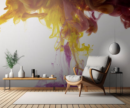 Acrylic colors and ink in water fototapet