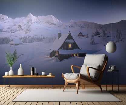 Winter Hut fototapet