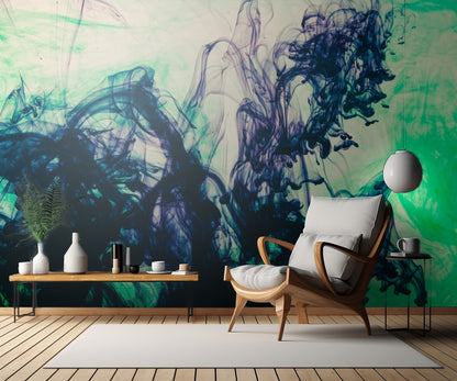 Acrylic colors and ink in water fototapet