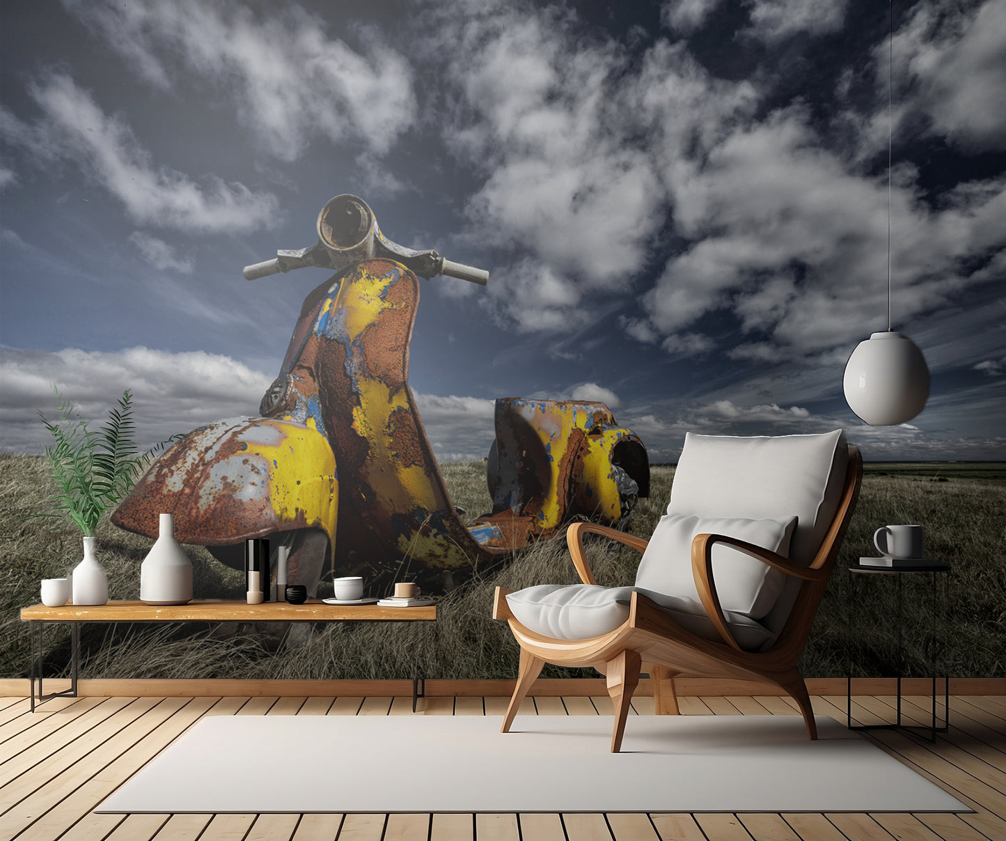 Yellow Scooter fototapet