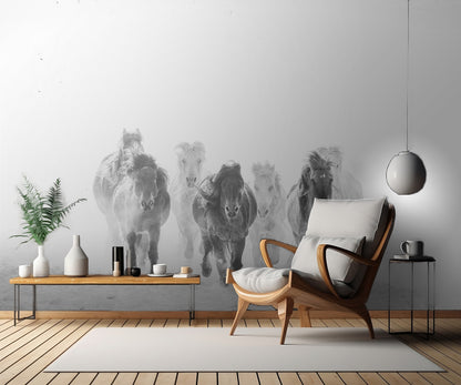 Running in the snow fototapet