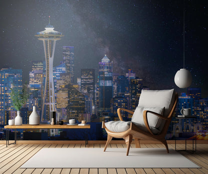 Night at Seattle fototapet