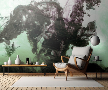 Acrylic colors and ink in water fototapet