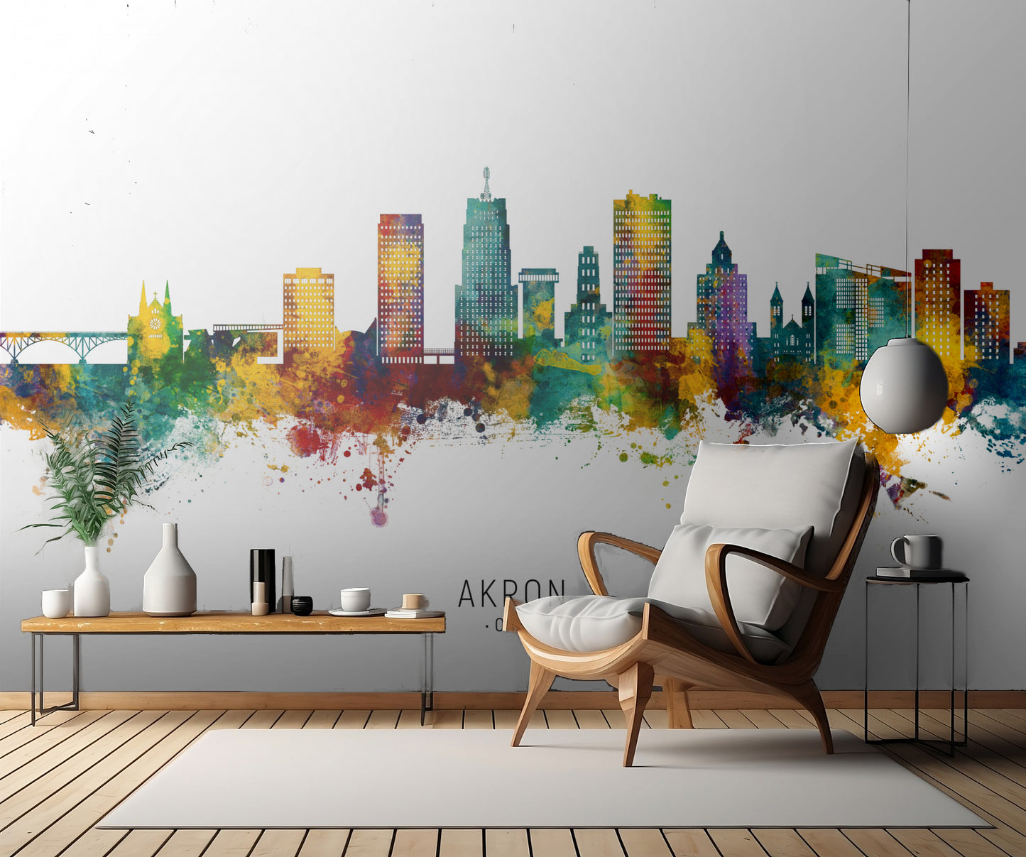 Akron Ohio Skyline fototapet