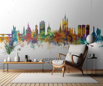 Aberdeen Scotland Skyline fototapet