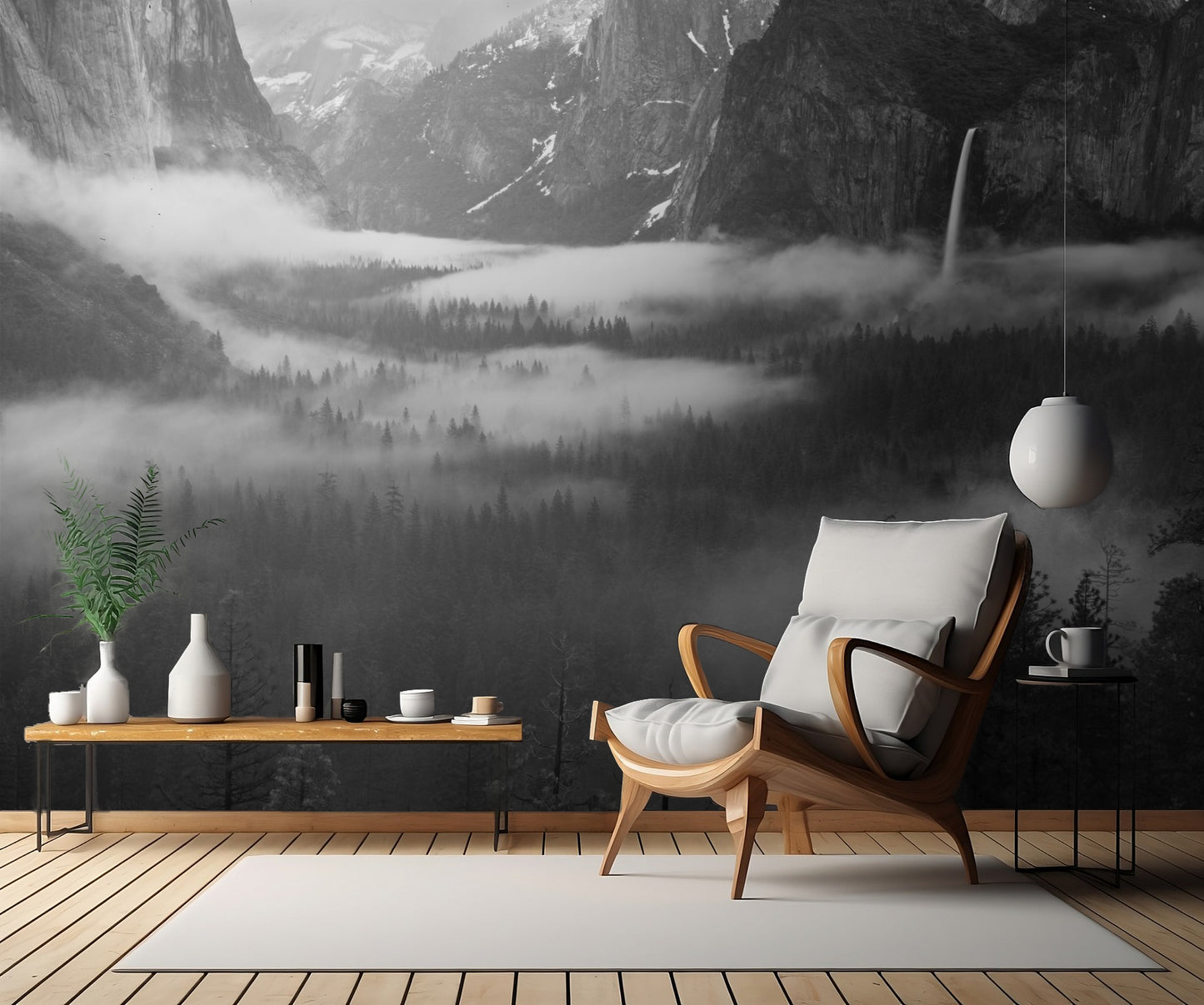 Fog Floating In Yosemite Valley fototapet