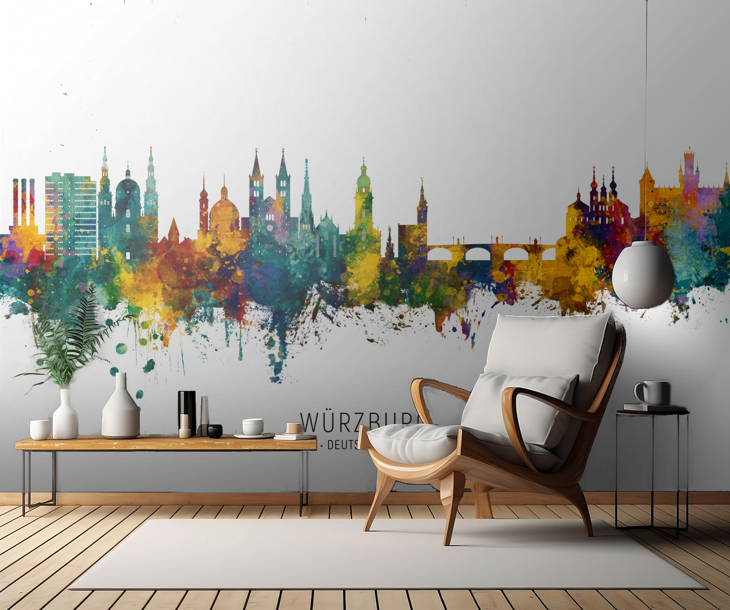 Würzburg Germany Skyline fototapet