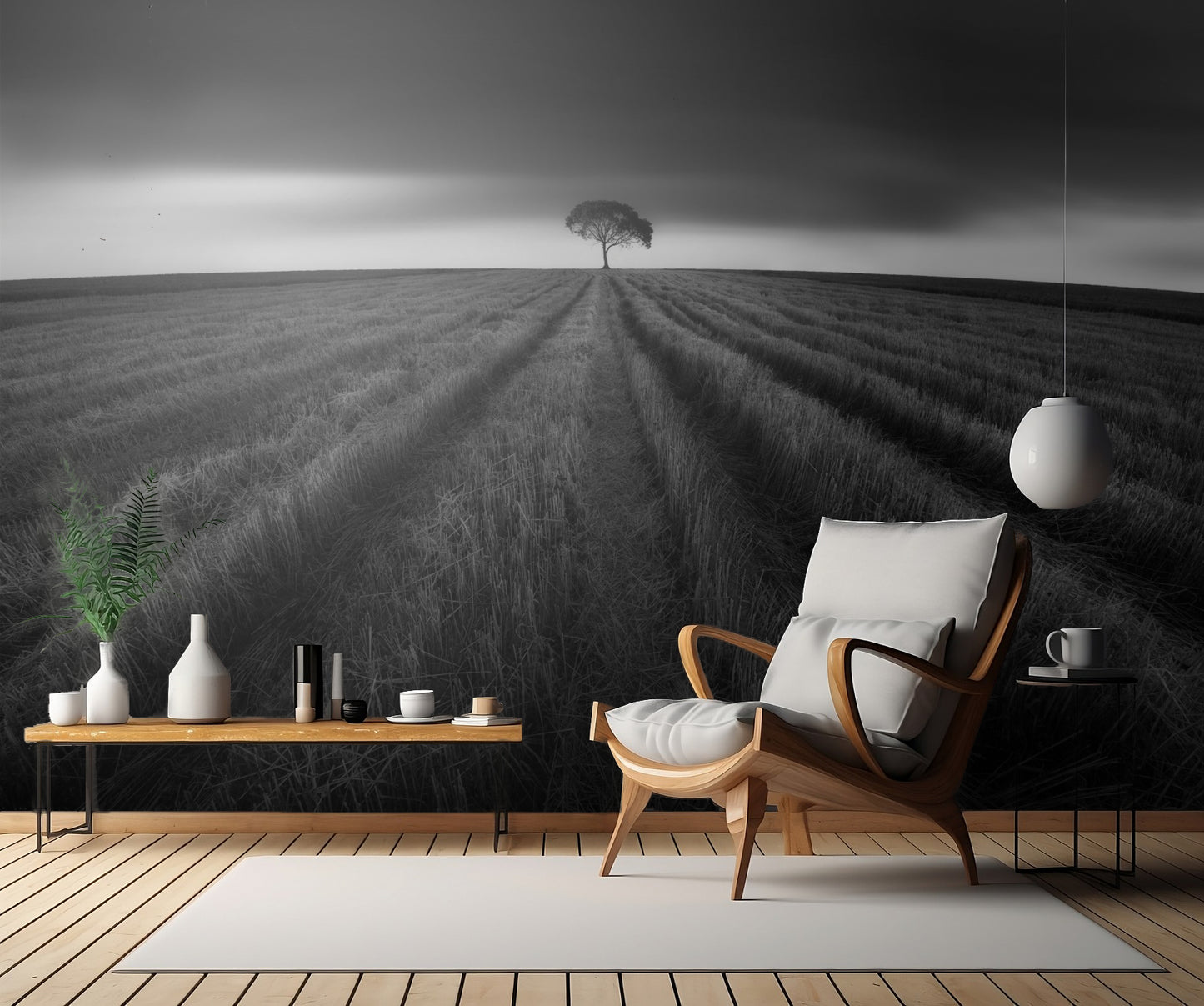 wheat field after harvest fototapet