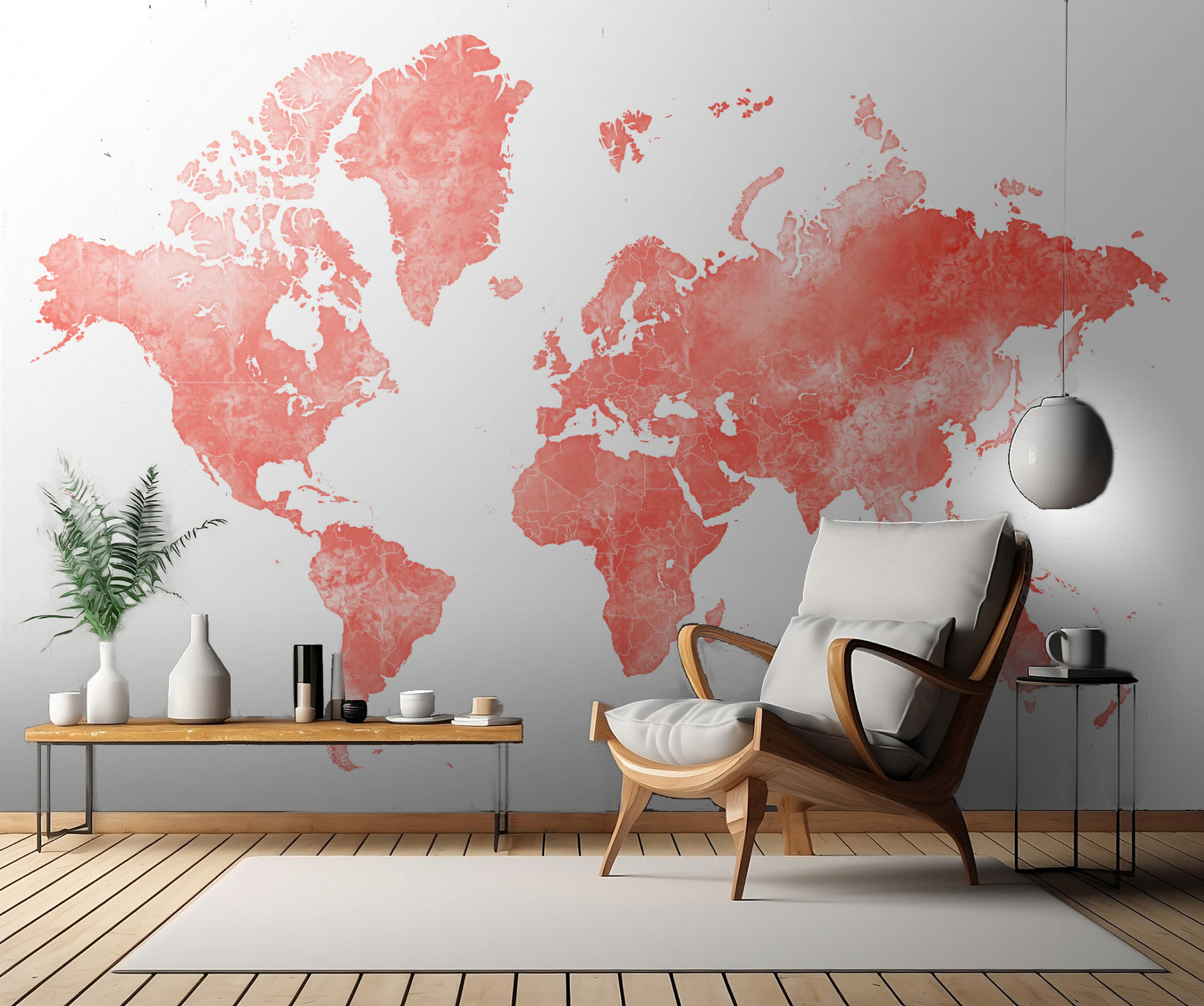 World map with outlined countries, Coralinah fototapet
