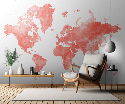 World map with outlined countries, Coralinah fototapet
