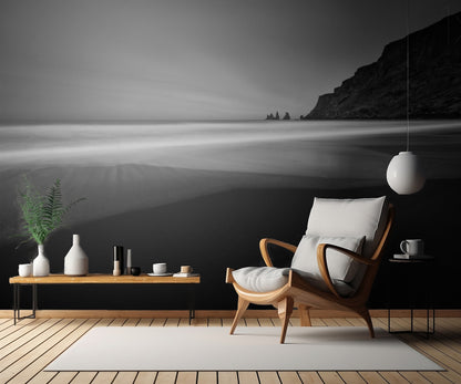 ... black beach fototapet