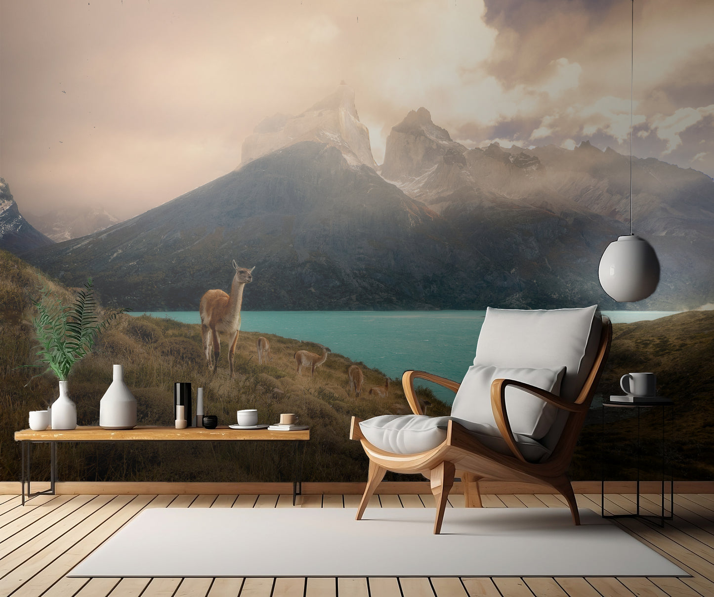 Alpaca at Torres del Paine II fototapet