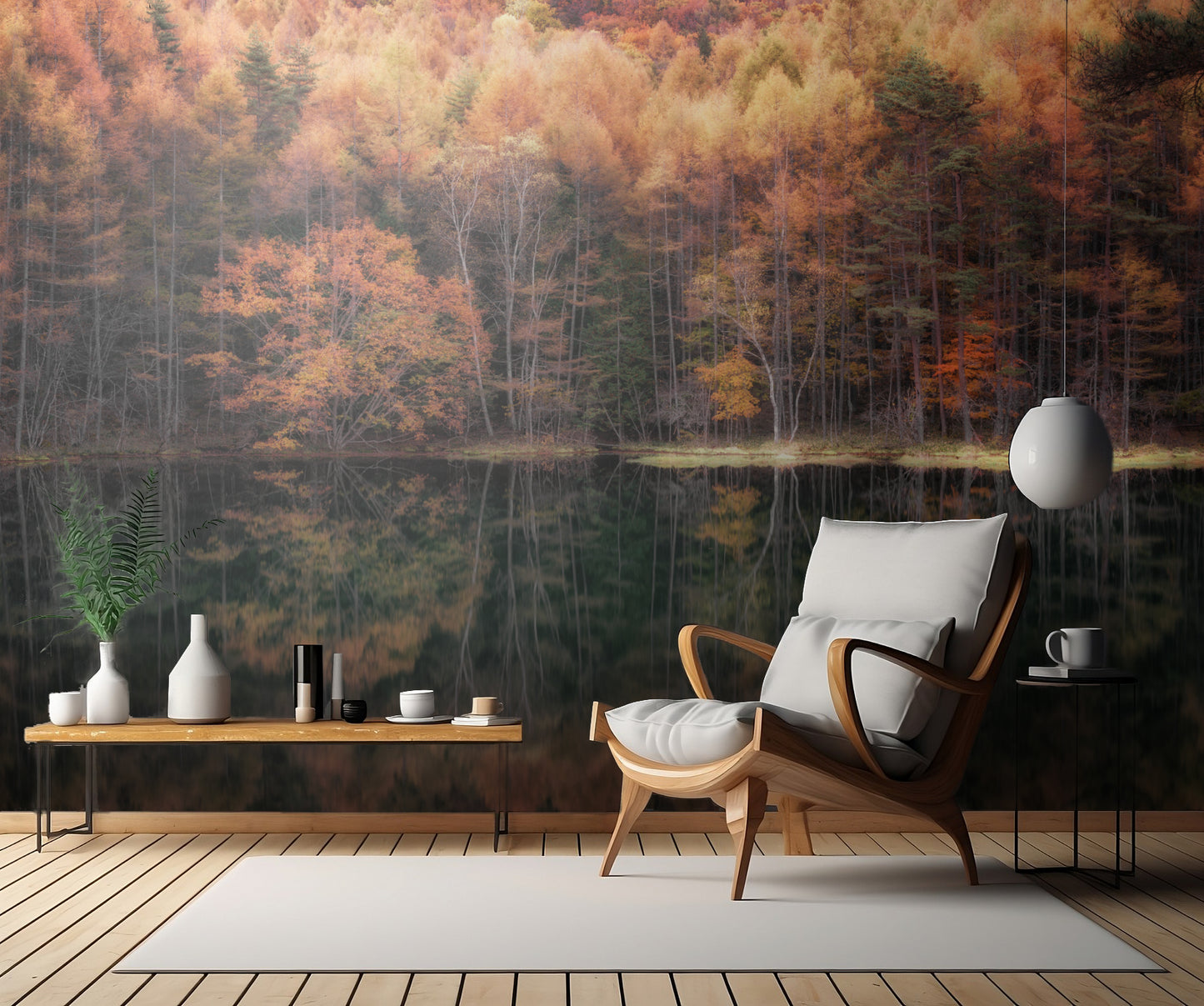 Beautiful reflection in Autumn fototapet