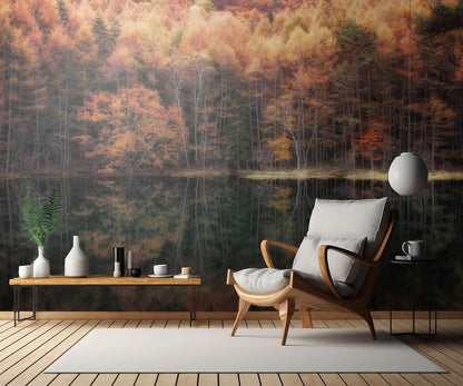 Beautiful reflection in Autumn fototapet