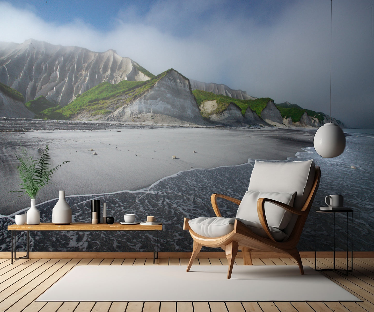 White cliffs of Iturup island fototapet