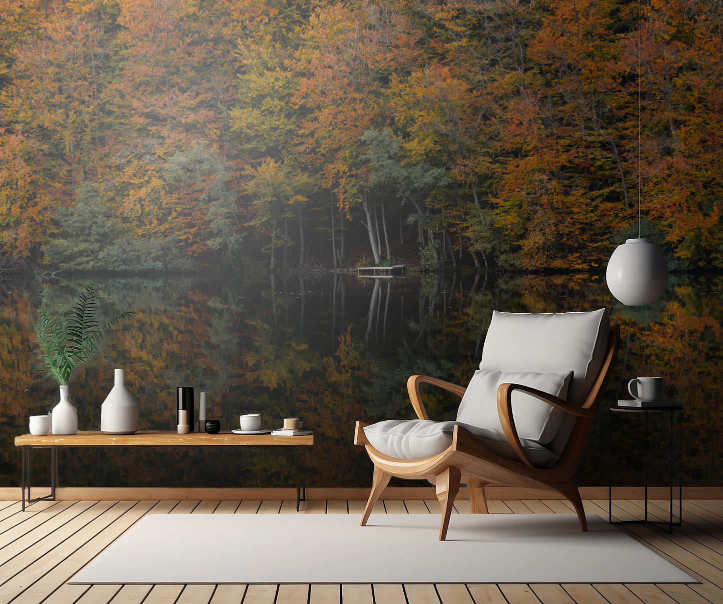 Autumn at the river fototapet