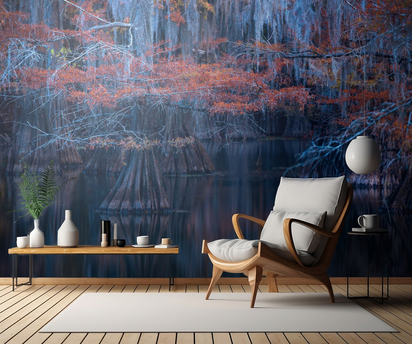 Autumn above water fototapet