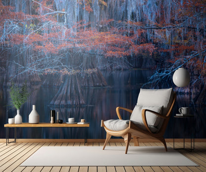 Autumn above water fototapet